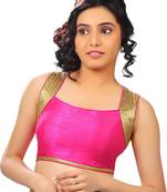pink banglore silk unstiched blouse fabric