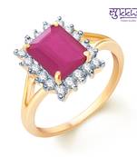 Sukkhi  Gold  and Rodium plated CZ Studded Ruby Ring