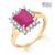 Sukkhi  Gold  and Rodium plated CZ Studded Ruby Ring