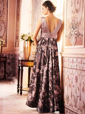 Khwaab Rosy Brown Princess Cut Pleated Evening Partywear Embroidered Stitched Gown 3