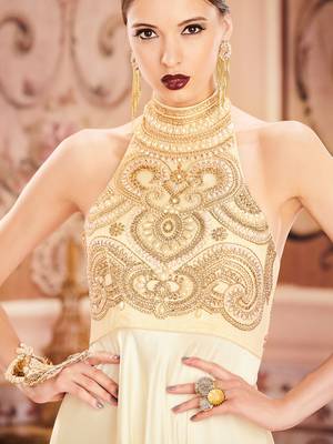 Khwaab Back Hold Evening Partywear Stitched Gown 2