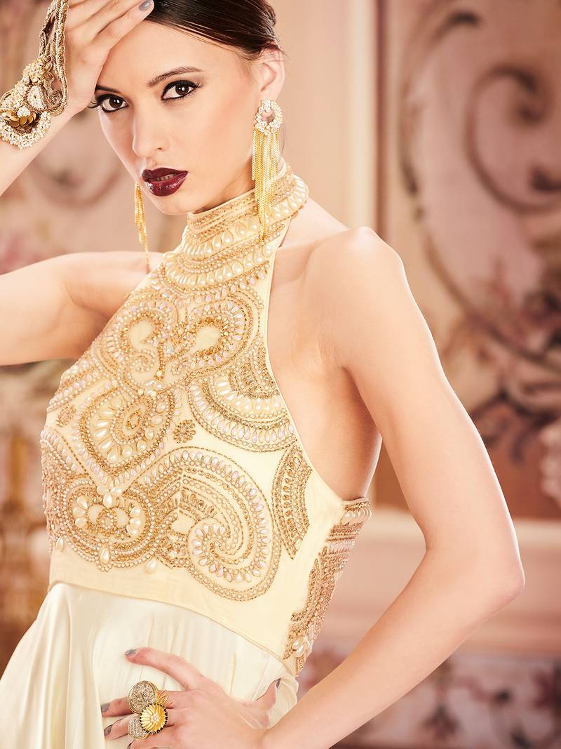 Khwaab Back Hold Evening Partywear Stitched Gown