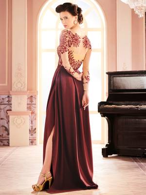 Khwaab Brown Scuba Creased Evening Partywear Embroidered Stitched Gown 5