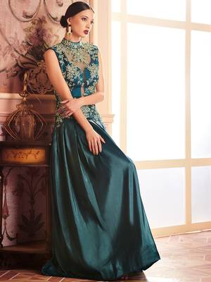 Khwaab Transparent Box Folded Prom Partywear Embroidered Stitched Gown 2