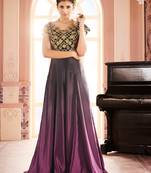 Khwaab Black Purple Ombre Embroidered Stitched Gown
