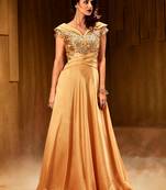 Khwaab Golden sea net fabric Partywear Embroidered Stitched Gown