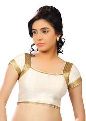white banglore silk unstiched blouse 1
