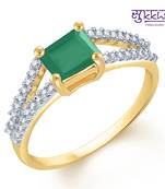 Sukkhi  Gold  and Rodium plated CZ Studded Emerald Ring