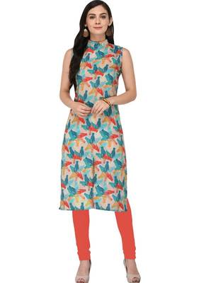 Multicolor Printed Silk Stitched Kurti 1