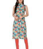 Multicolor Printed Silk Stitched Kurti