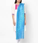 Turquoise Lehariya Cotton Dupatta