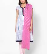 Pink Lehariya  Cotton Dupatta
