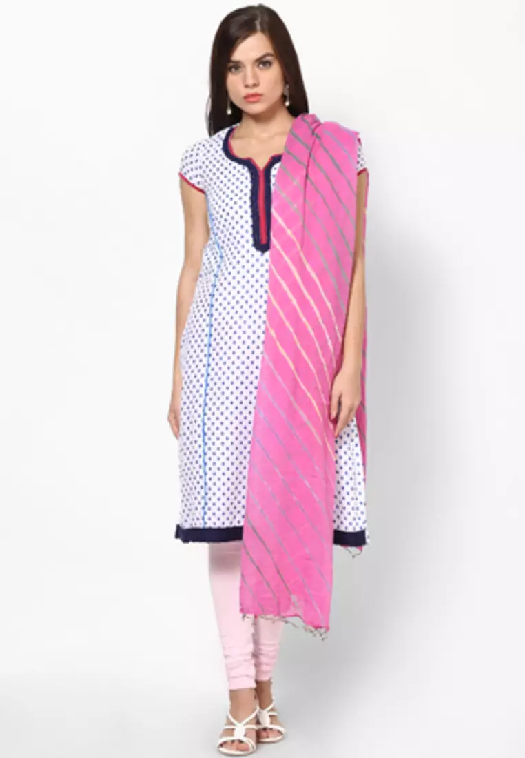 Pink Lehariya  Cotton Dupatta