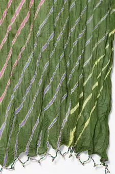 Green Lehariya  Cotton Dupatta
