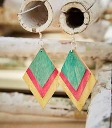 ZeroKaata/ Fashion Jewellery Multicolored Striped Pattern Wooden Handmade Jewellery Earrings For Women /& Girls
