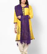 Purple Hand Block Print Cotton Dupatta