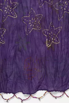 Purple Hand Block Print Cotton Dupatta