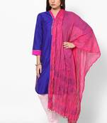 Pink Hand Block Print Cotton Dupatta