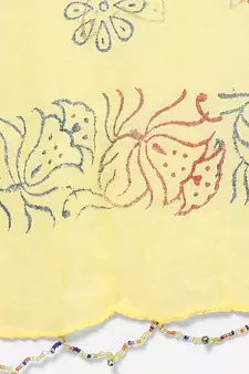 Yellow Hand Block Print Cotton Dupatta