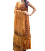 Bagh Print Unstitched Cotton Salwar Suit & Chiffon Dupatta Mustard Yellow