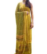 Bagh Print Unstitched Cotton Salwar Suit & Chiffon Dupatta Yellow