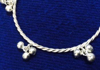 Ethnic India Sterling 925 Silver Jingle Bells Bangle Kada ,Free Size S Xxl  2