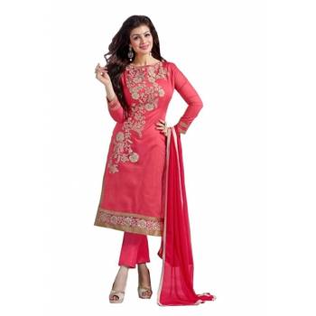Pink embroidered cotton salwar 1