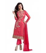 Pink embroidered cotton salwar