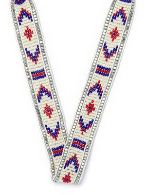 Zerokaata Blue And Red Delicate Geometric Pattern Seed Beads Handmade Jewellery Choker Fashion Necklace 2