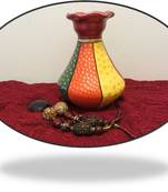 Multi colored red neck pot