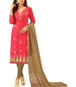 Pink Embroidered Jacquard Salwar