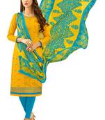 Yellow Embroidered Jacquard Salwar