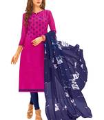Pink Embroidered Jacquard Salwar