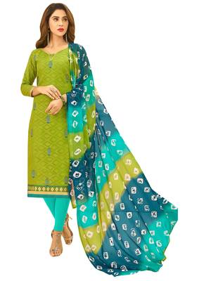 Green Embroidered Jacquard Salwar 1