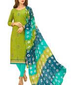 Green Embroidered Jacquard Salwar