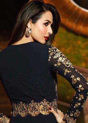 Black  Embroidery Work  Salwar Kameez With Dupatta 6