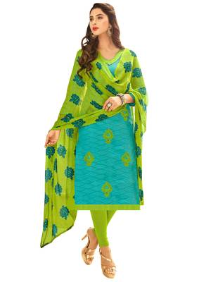 Blue Embroidered Jacquard Salwar 1