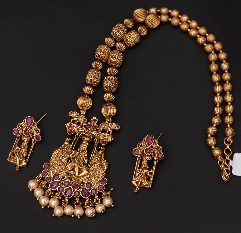 Ethnic lord krishna temple necklace set Elegant Elements 2638432