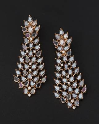Elegant fine ad gold plated dangler earring 1