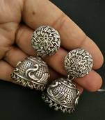 Tribal german silver jhumka earring