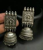 Tribal german silver jhumka earring