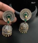Tribal german silver jhumka earring