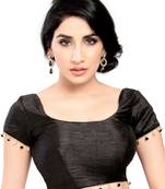 black banglore silk beads work blouse fabric
