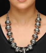 Silver Oxidized Big Beads Necklace