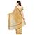Beige Plain Pure Cotton Saree With Blouse
