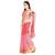 Peach Plain Pure Cotton Saree With Blouse