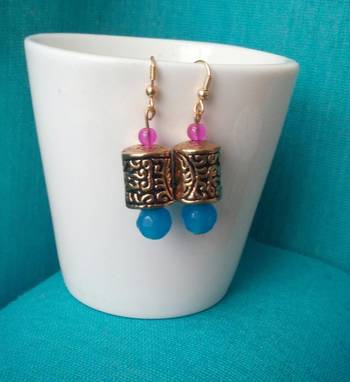 Blue Agate Antique Danglers 1
