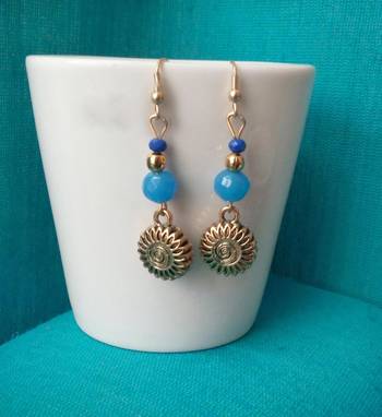 Blue Bead Antique Danglers 1