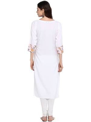 White printed crepe kurta 3