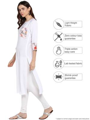White printed crepe kurta 4